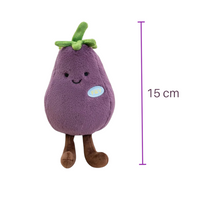 Aubergine kawaii Kuscheltier schelmisch Die Kuschelecke