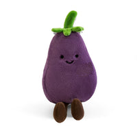 Aubergine kawaii Kuscheltier schelmisch Die Kuschelecke