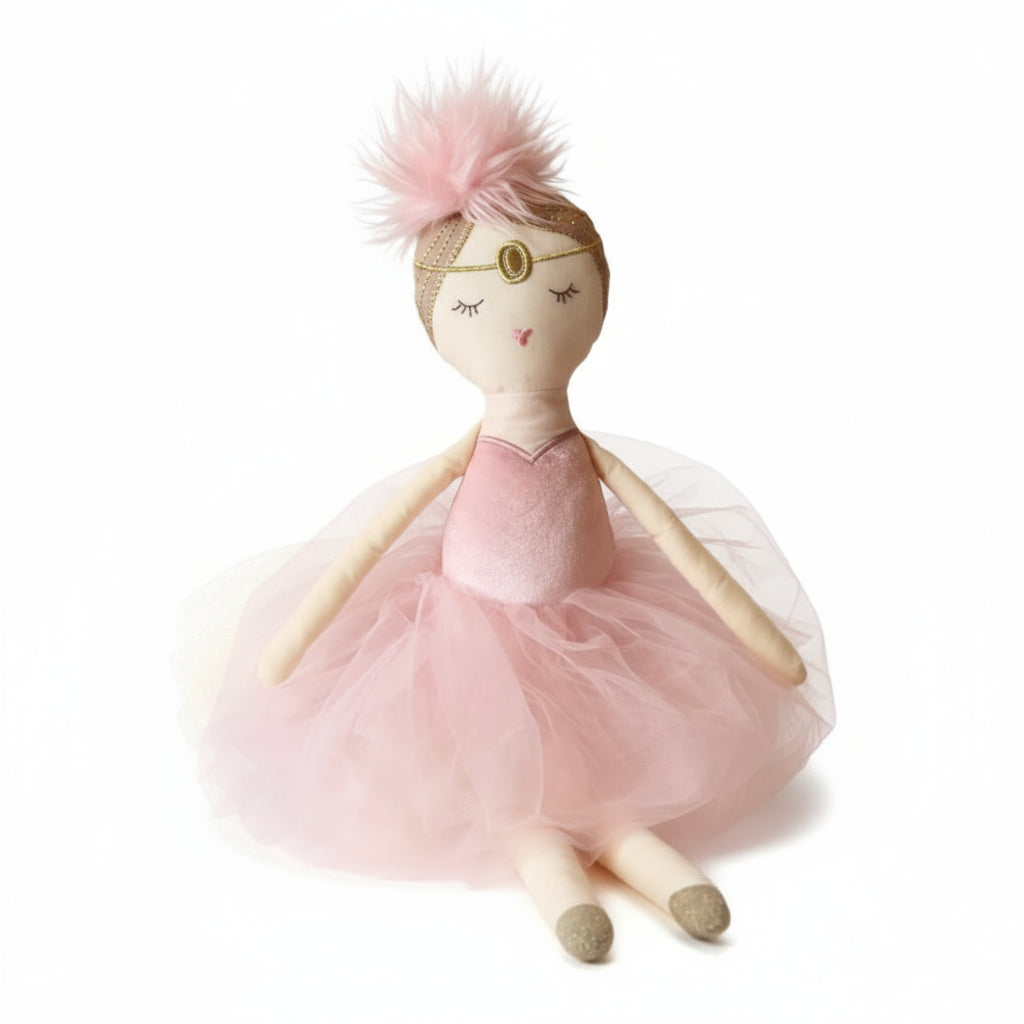 Ballerina Puppe Kuscheltier im rosa Kleid Die Kuschelecke