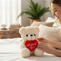Bear Plush Toy with Red Heart Kuscheltier Club