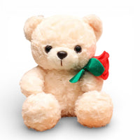 Bear Plush Toy with Red Rose Kuscheltier Club