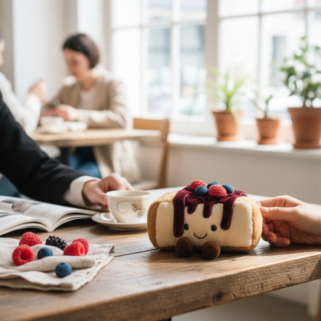 Blaubeere-Himbeer-Cheesecake kawaii Kuscheltier Die Kuschelecke