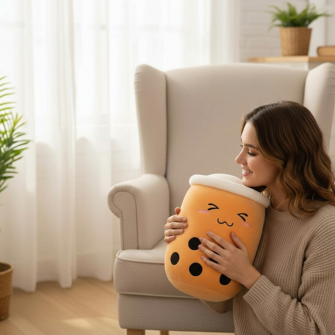 Brown Sugar Karamell Bubble Tea kawaii Kuscheltier Die Kuschelecke