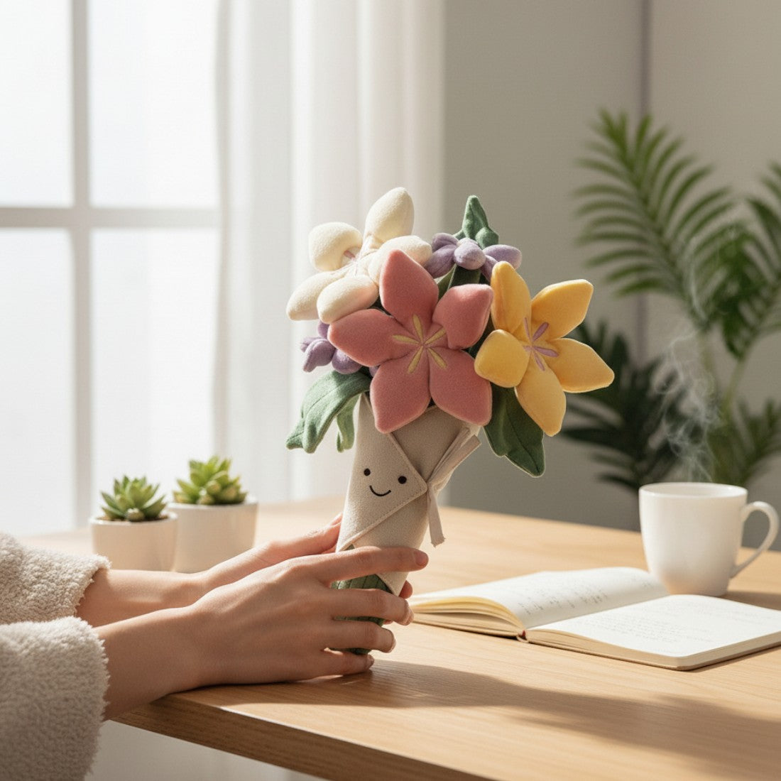 Bunter Blumenstrauß kawaii Kuscheltier Die Kuschelecke