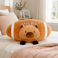 Capibara Plüschtier in Form eines Rugby-Balls Die Kuschelecke