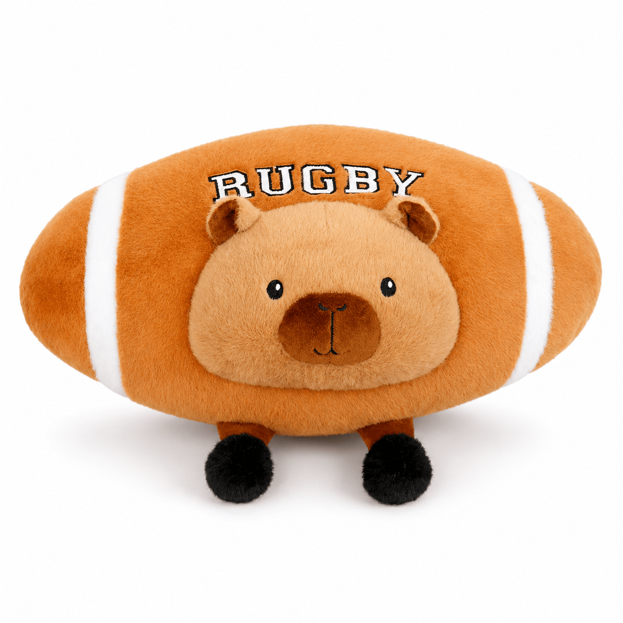 Capibara Plüschtier in Form eines Rugby-Balls Die Kuschelecke