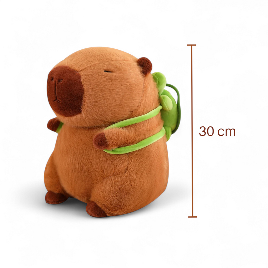 Capybara Kuscheltier mit Schildkröten-Rucksack Die Kuschelecke