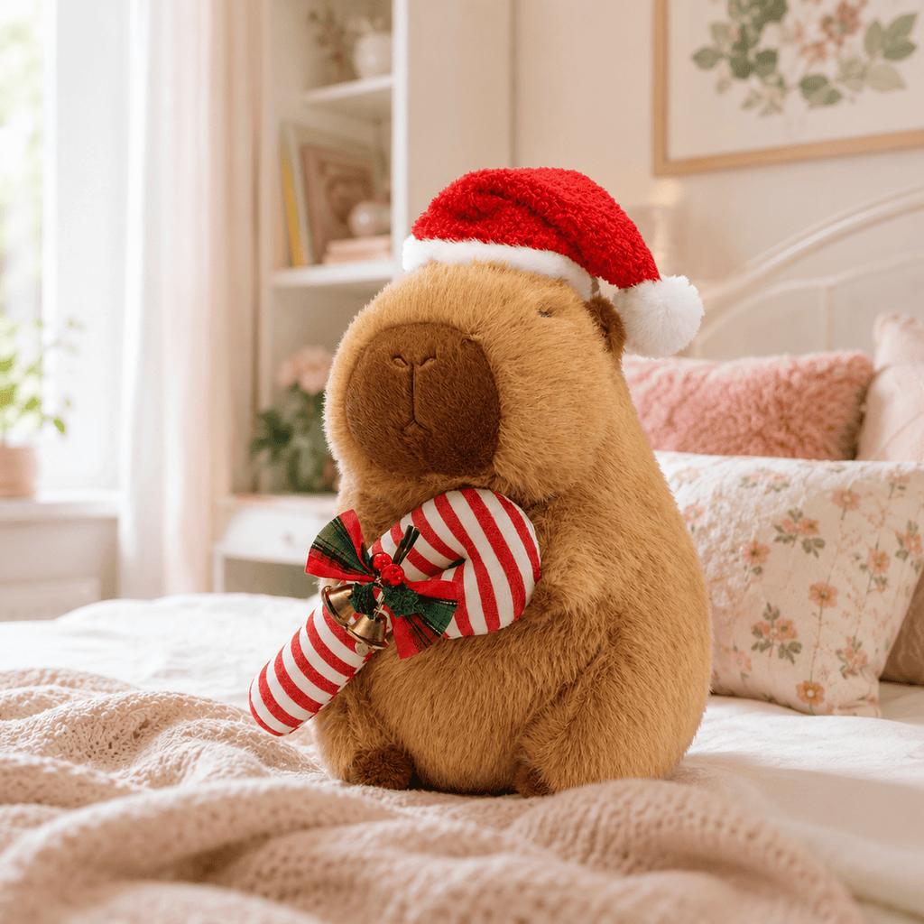 Capybara Plüschtier als Weihnachtsmann Die Kuschelecke