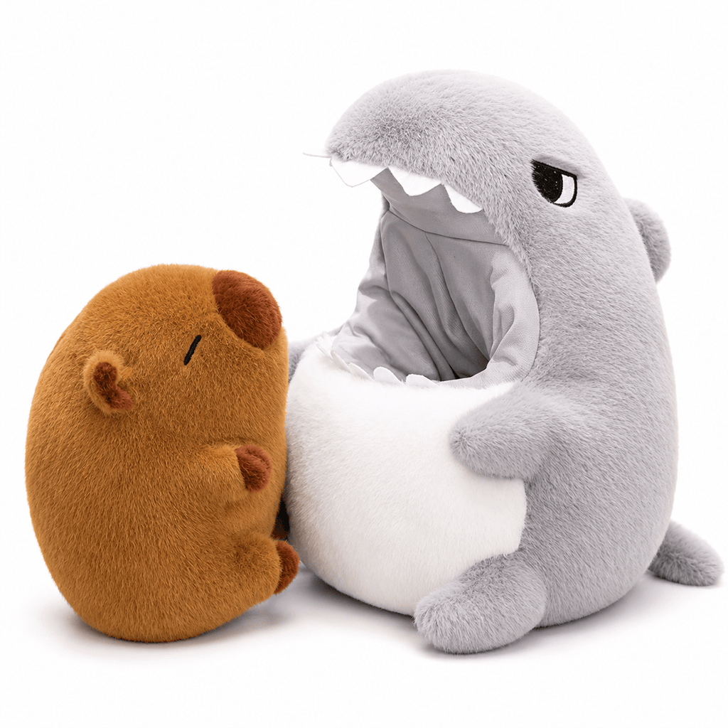 Capybara Plüschtier in einem Hai Die Kuschelecke
