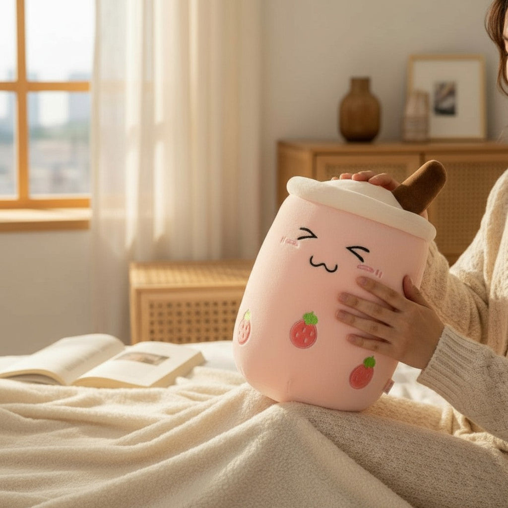 Erdbeer Bubble Milk Tea kawaii Kuscheltier Die Kuschelecke