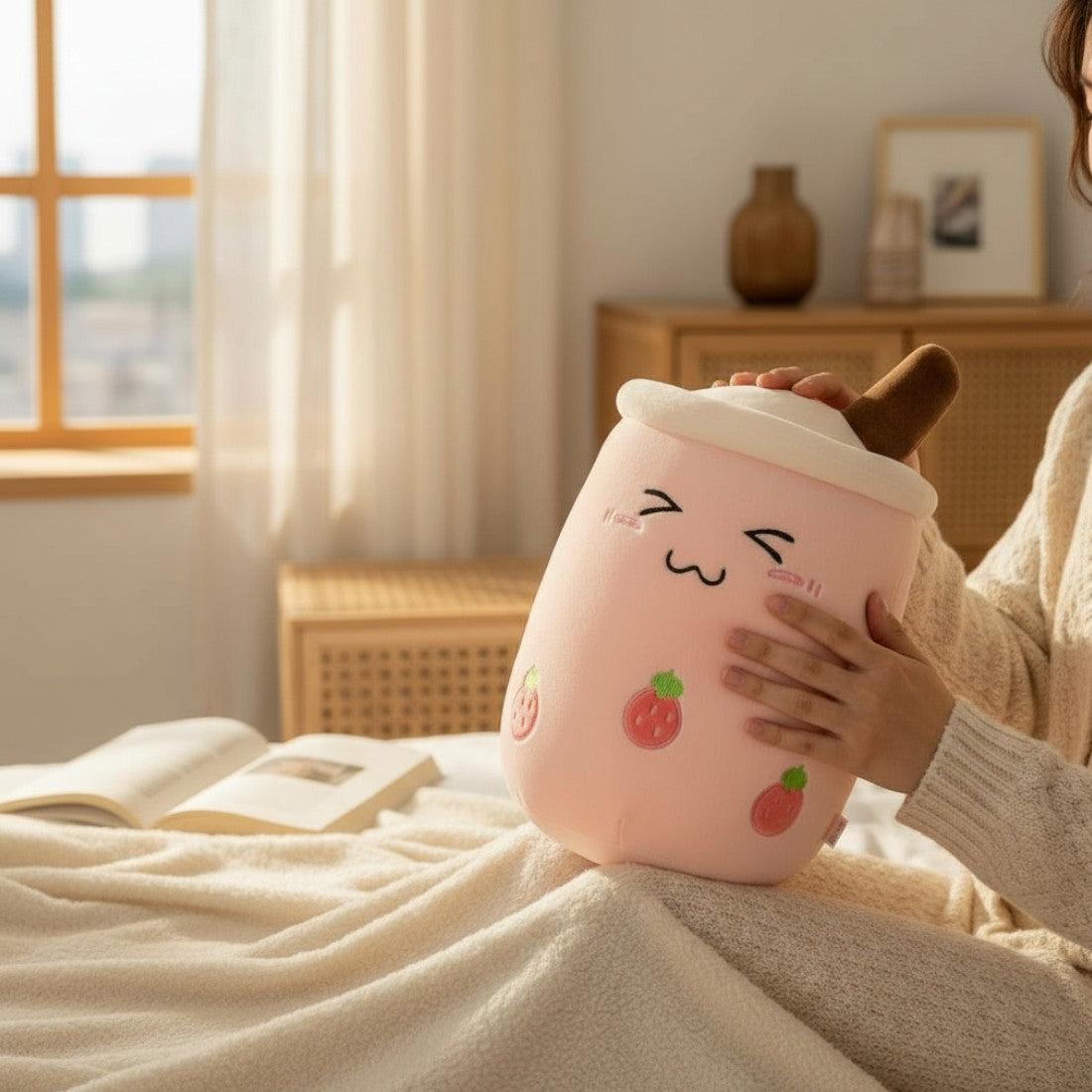 Erdbeer Bubble Milk Tea kawaii Kuscheltier Die Kuschelecke