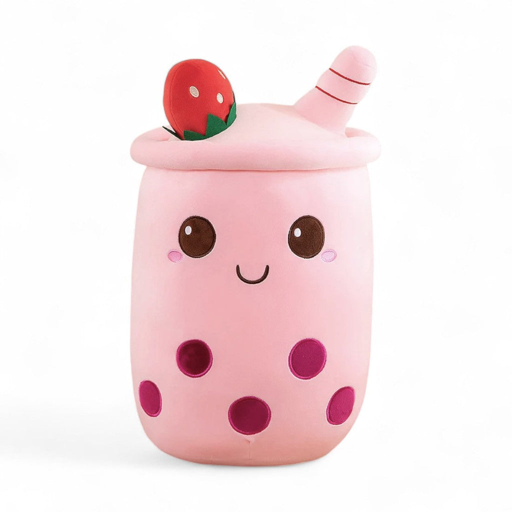 Erdbeer Bubble Tea kawaii Kuscheltier mit Frucht Die Kuschelecke