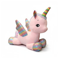 Feenhaftes Einhorn Kuscheltier mit Horn und bunten Flügeln Die Kuschelecke
