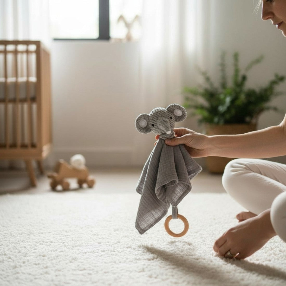 Gehäkeltes Schmusetuch Elefantenkopf Kuscheltier für Babys Die Kuschelecke