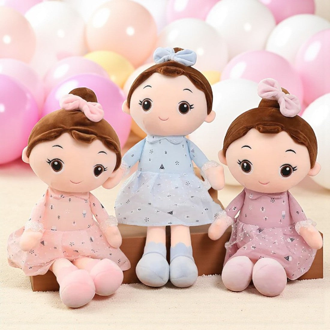 Girl Doll Plush Toy in a Dress Kuscheltier Club