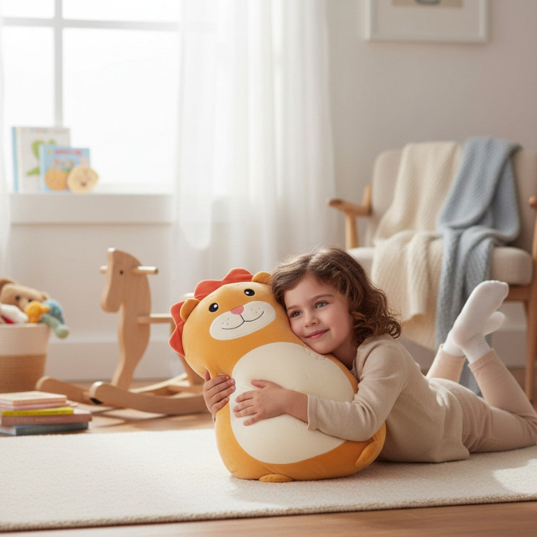 Großer Löwe Kuscheltier Kissen weich Die Kuschelecke