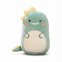 Grüner Dino Kuscheltier Kissen weich Die Kuschelecke