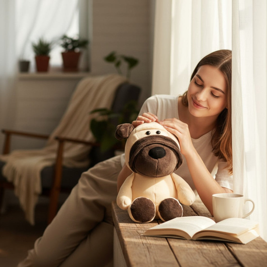Kleiner Bulldog Kuscheltier weich Die Kuschelecke
