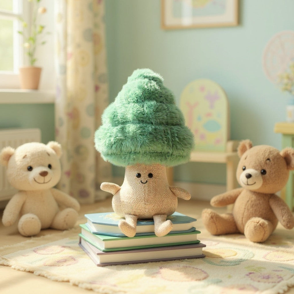 Kleines Tannenbäumchen kawaii Kuscheltier im Topf Die Kuschelecke
