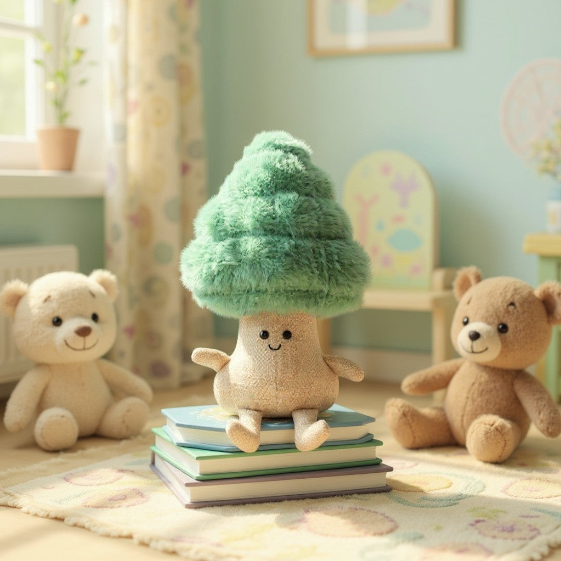 Kleines Tannenbäumchen kawaii Kuscheltier im Topf Die Kuschelecke