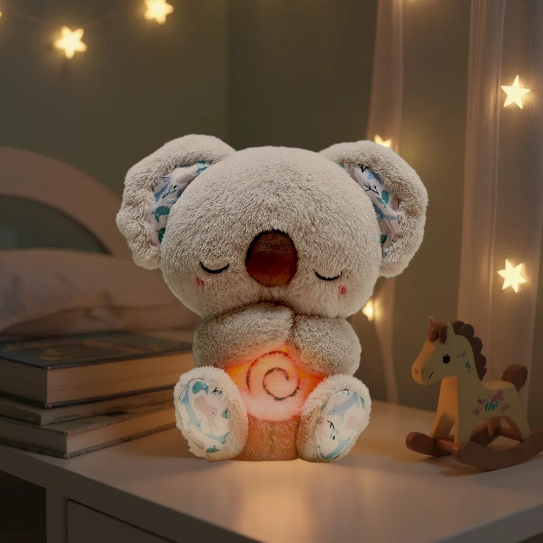 Koala Kuscheltier Nachtlicht atmend beruhigend für Babys Die Kuschelecke