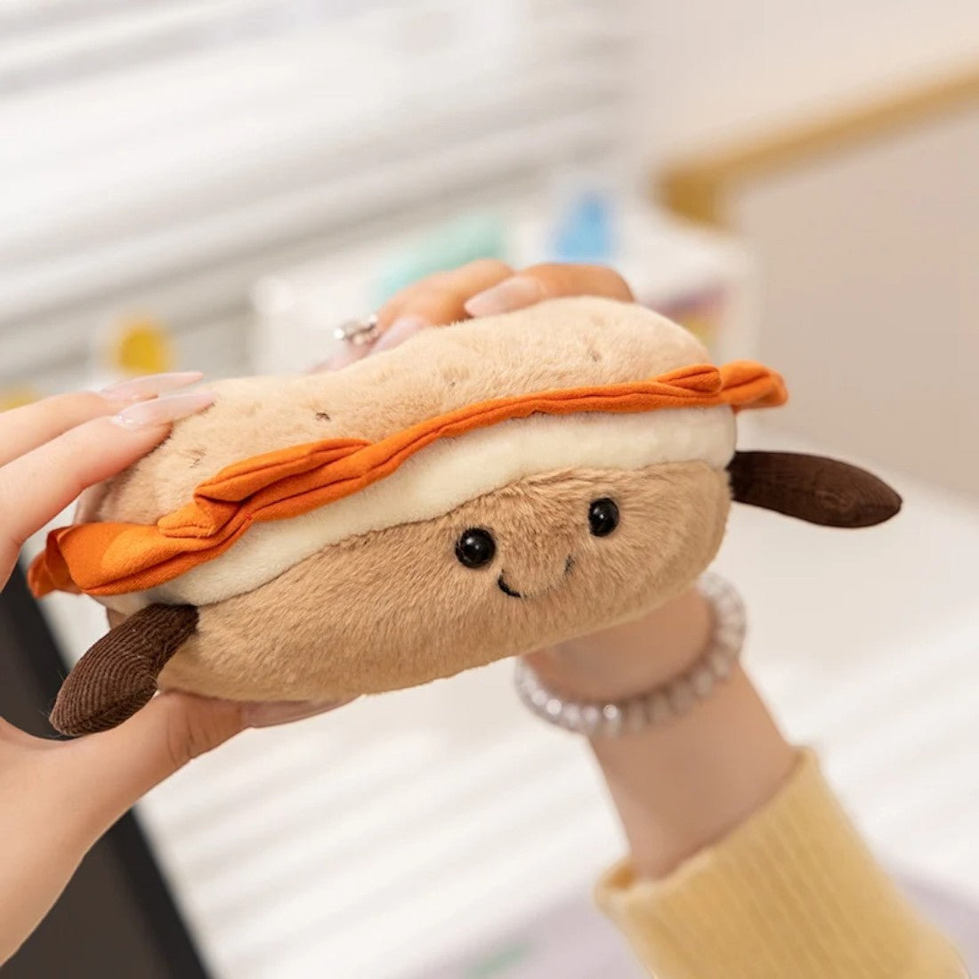 Lachs-Bagel kawaii Kuscheltier Frühstück Die Kuschelecke