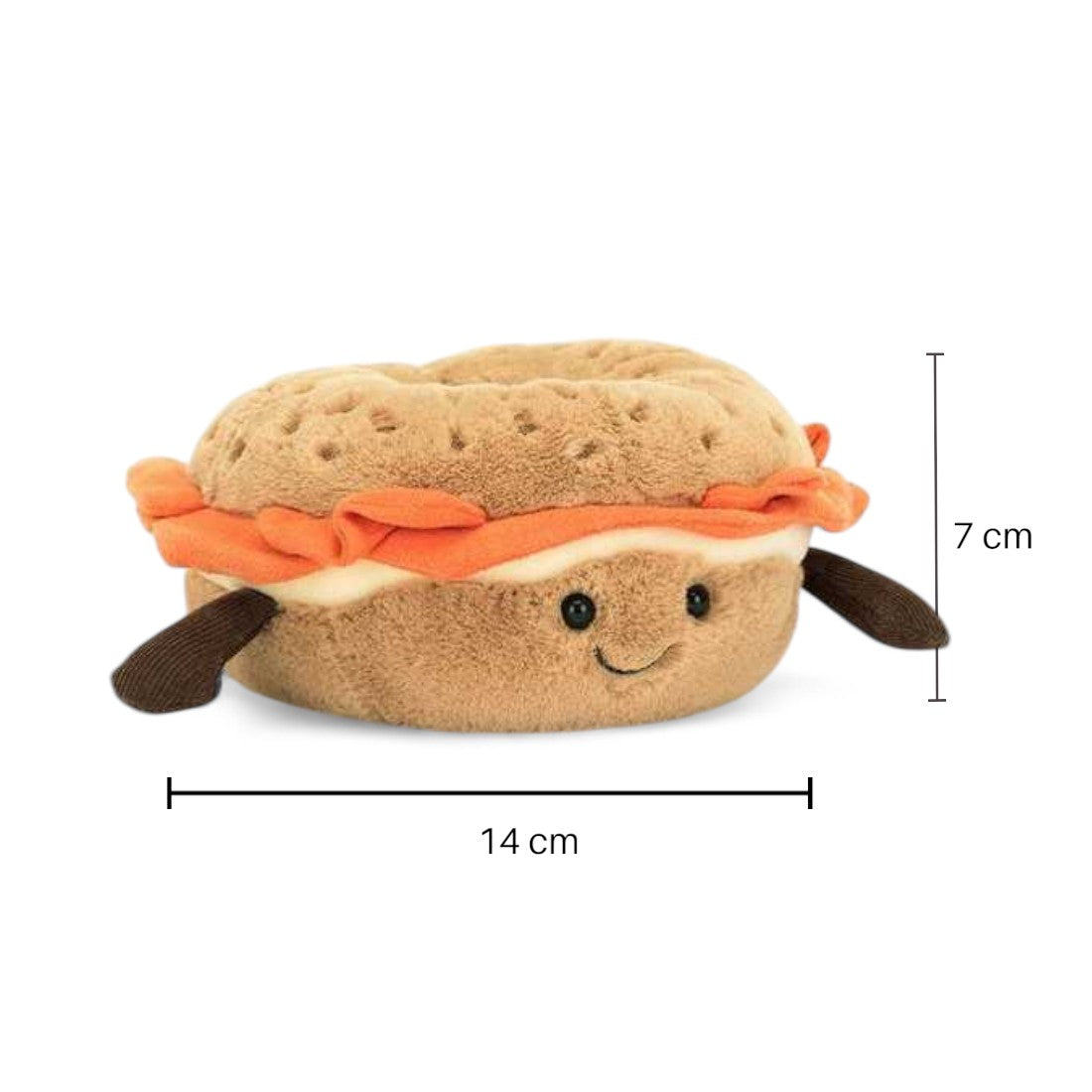 Lachs-Bagel kawaii Kuscheltier Frühstück Die Kuschelecke