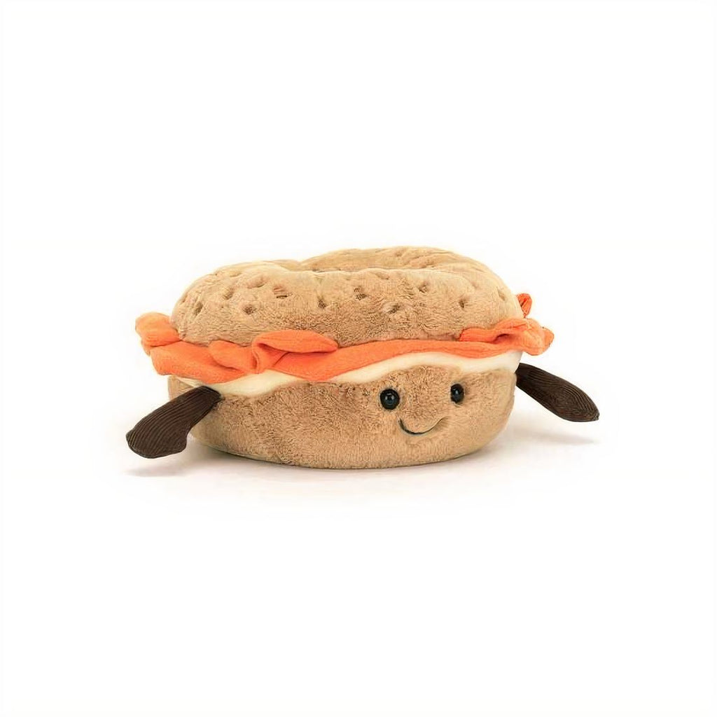 Lachs-Bagel kawaii Kuscheltier Frühstück Die Kuschelecke