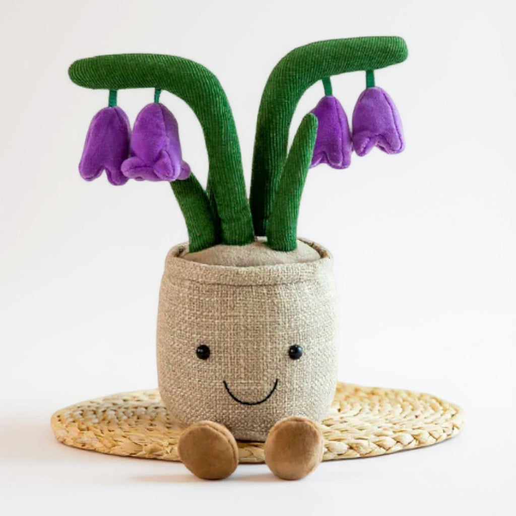 Lila Blumen kawaii Kuscheltier im Topf Die Kuschelecke