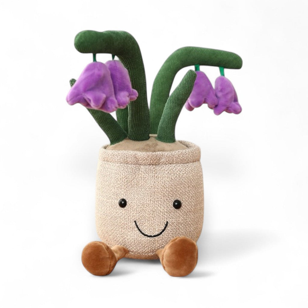 Lila Blumen kawaii Kuscheltier im Topf Die Kuschelecke