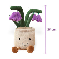 Lila Blumen kawaii Kuscheltier im Topf Die Kuschelecke