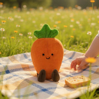 Möhre kawaii Kuscheltier fröhlich Die Kuschelecke