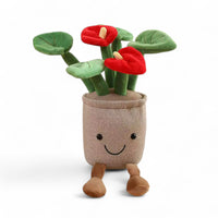 Mondblume kawaii Kuscheltier lächelnd im Topf Die Kuschelecke