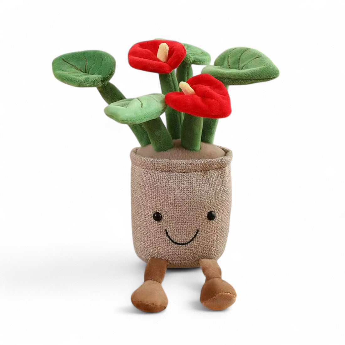 Mondblume kawaii Kuscheltier lächelnd im Topf Die Kuschelecke