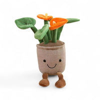 Mondblume kawaii Kuscheltier lächelnd im Topf Die Kuschelecke