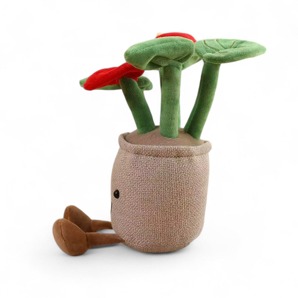 Mondblume kawaii Kuscheltier lächelnd im Topf Die Kuschelecke