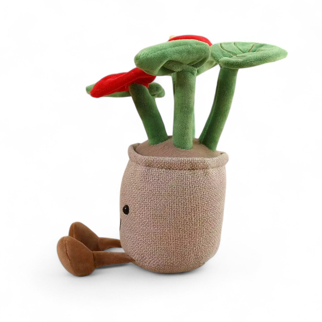 Mondblume kawaii Kuscheltier lächelnd im Topf Die Kuschelecke