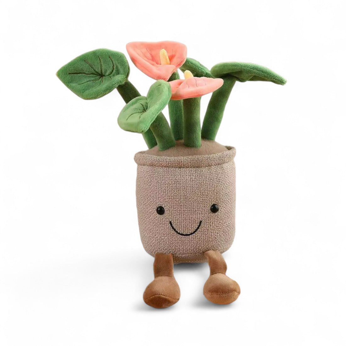 Mondblume kawaii Kuscheltier lächelnd im Topf Die Kuschelecke