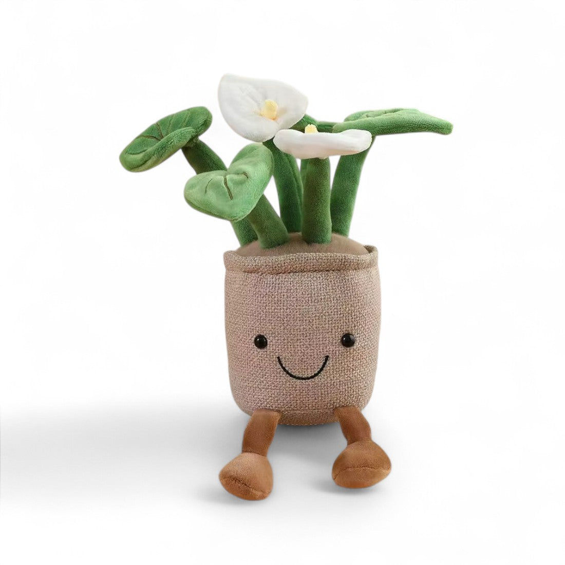 Mondblume kawaii Kuscheltier lächelnd im Topf Die Kuschelecke