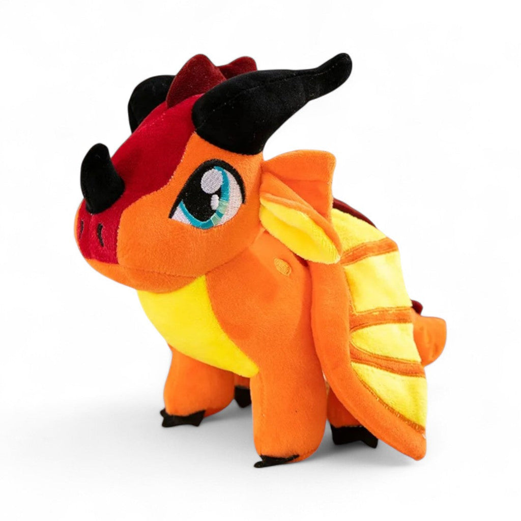 Orangefarbener Drache Kuscheltier feenhaft flammend Die Kuschelecke