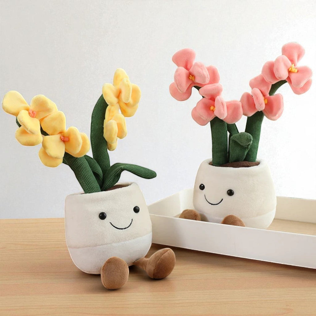 Orchid Kawaii Plush Toy in a Pot Kuscheltier Club
