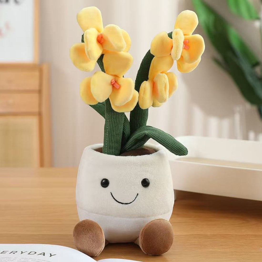 Orchid Kawaii Plush Toy in a Pot Kuscheltier Club