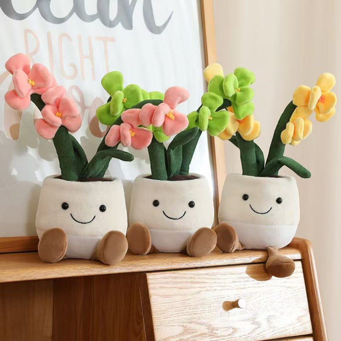 Orchid Kawaii Plush Toy in a Pot Kuscheltier Club