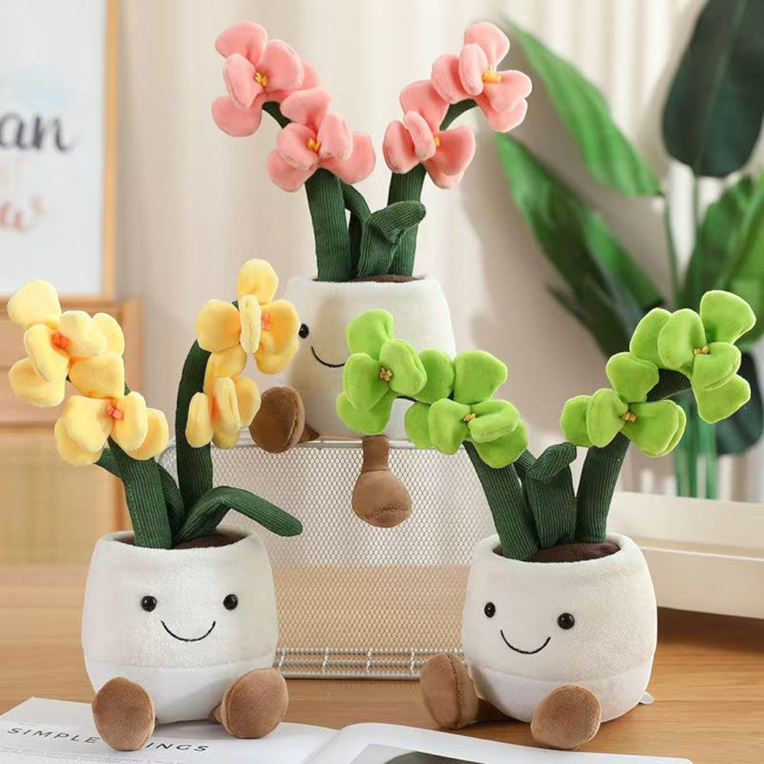 Orchid Kawaii Plush Toy in a Pot Kuscheltier Club