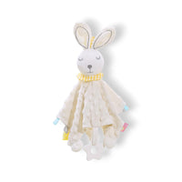 Pastell Hase Schmusetuch Kuscheltier Minky mit Beißring Die Kuschelecke