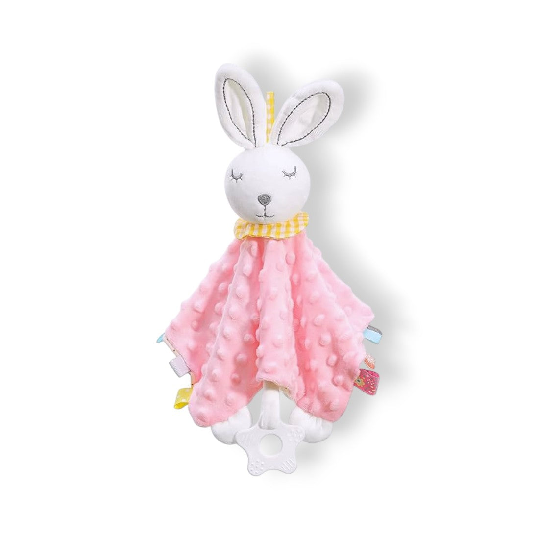 Pastell Hase Schmusetuch Kuscheltier Minky mit Beißring Die Kuschelecke