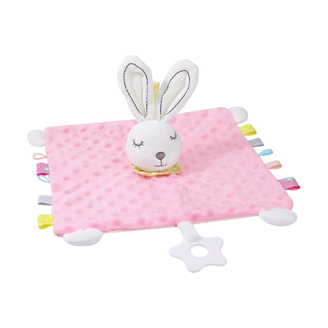 Pastell Hase Schmusetuch Kuscheltier Minky mit Beißring Die Kuschelecke