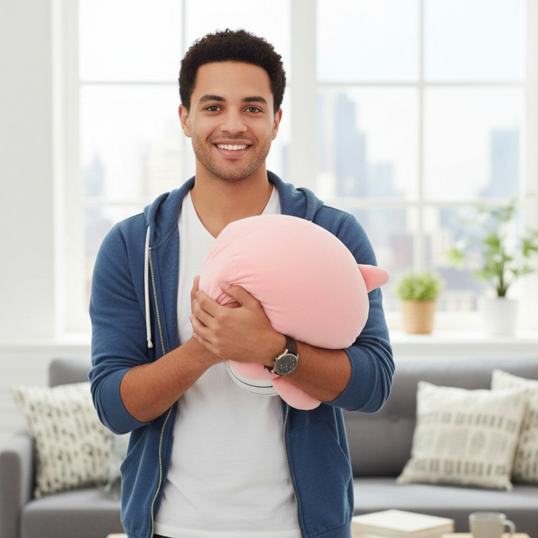Pastellfarbener Wal Kuscheltier zum Kuscheln rosa oder blau Die Kuschelecke
