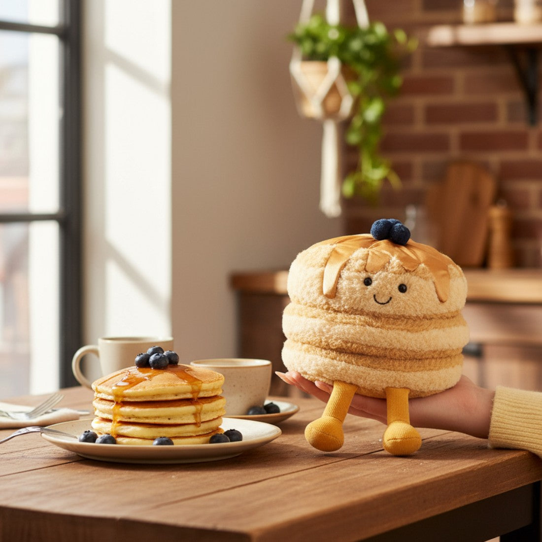 Pfannkuchen kawaii Kuscheltier Frühstück Die Kuschelecke