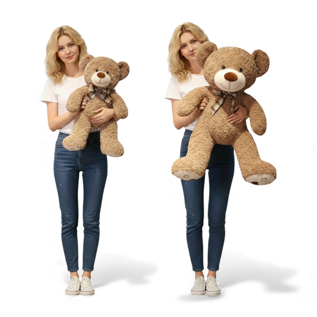 Retro Bow Curly Bear Plush Toy Kuscheltier Club